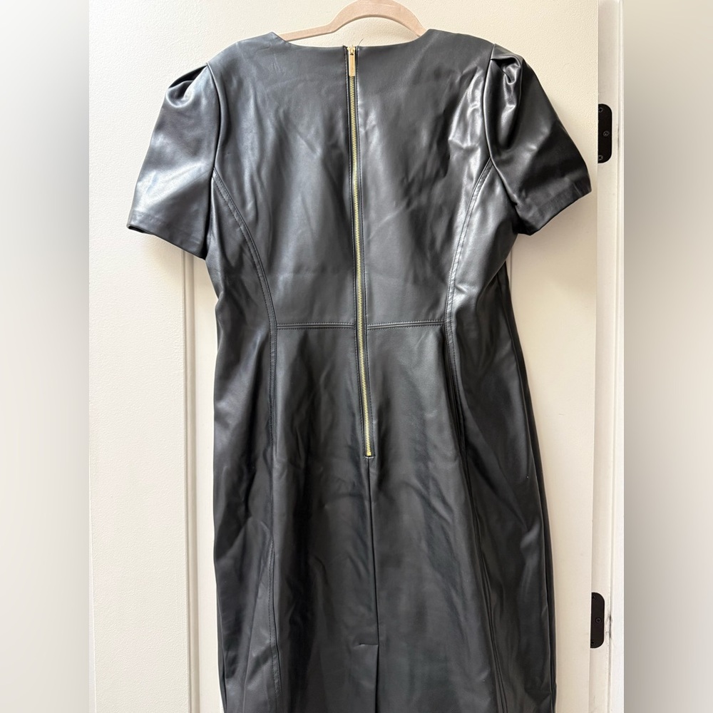 Calvin Klein Collection Leather Midi Dress - Picture 2 of 2